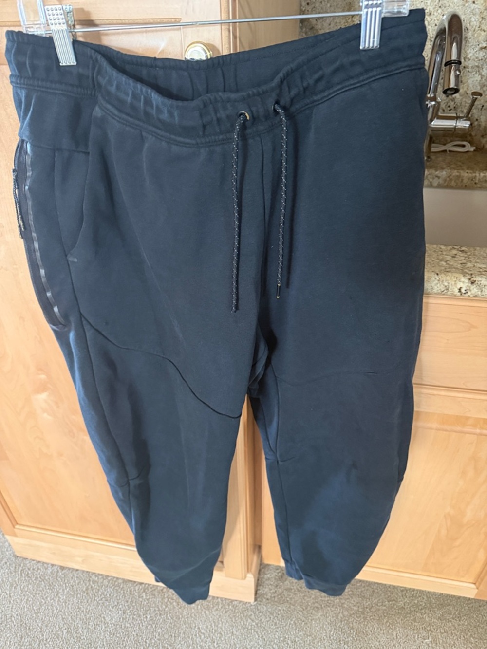 Nike Black Drawstring Joggers with Side Zip Pocket